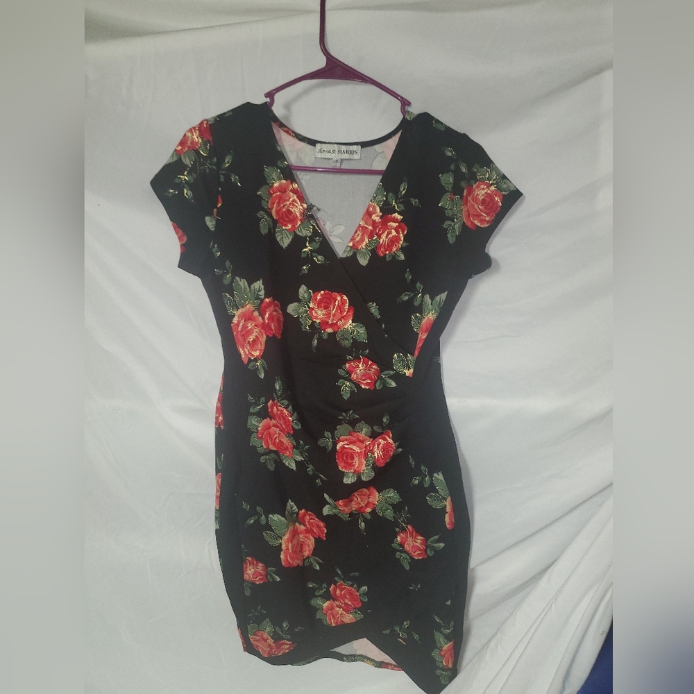 Floral Black Dress